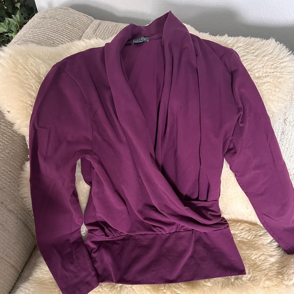 Long sleeve wrap front sweater